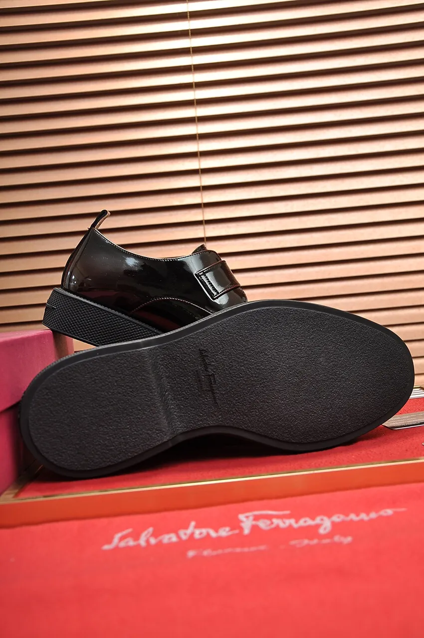 Men's shoes 💰720💶 [Ferragamo/Ferragamo] The latest model in the counter. Original imported open-sided high-quality cowhide hand-woven + imported 🐂 cowhide + original luxury metal buckle + original combination outsole. Comparison without pressure 38--45 (45 custom-made)